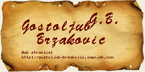 Gostoljub Brzaković vizit kartica